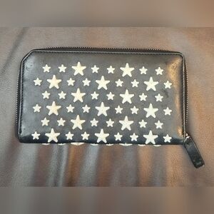 Jimmy Choo Star-Studded Black and White Wallet